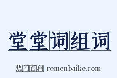 堂堂词组词是什么意思的图片